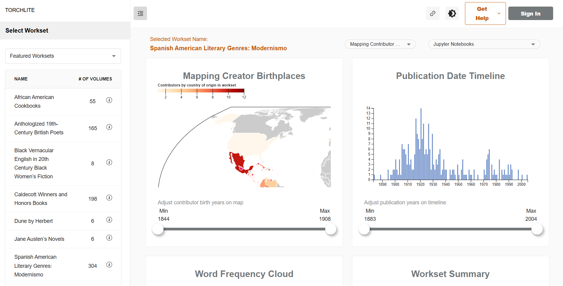home page of TORCHLITE dashboard