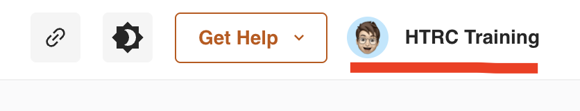 Right-hand corner of dashboard showing user’s account name to indicate being logged in 