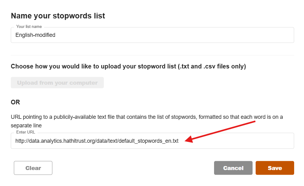red arrow pointing to where you can enter a URL